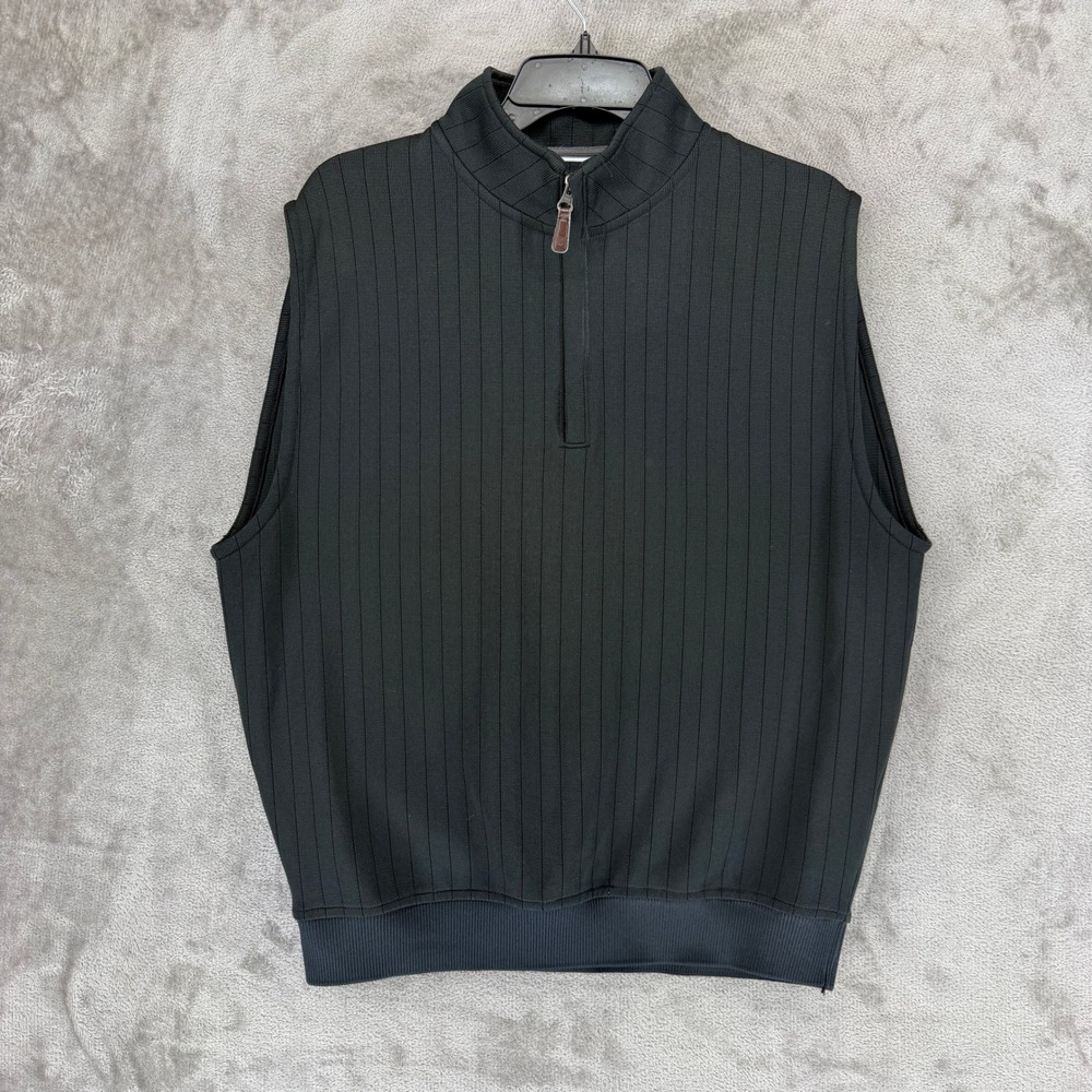 FootJoy Vest Mens M 27832 Black Quarter-Zip Ribbed Performance EUC